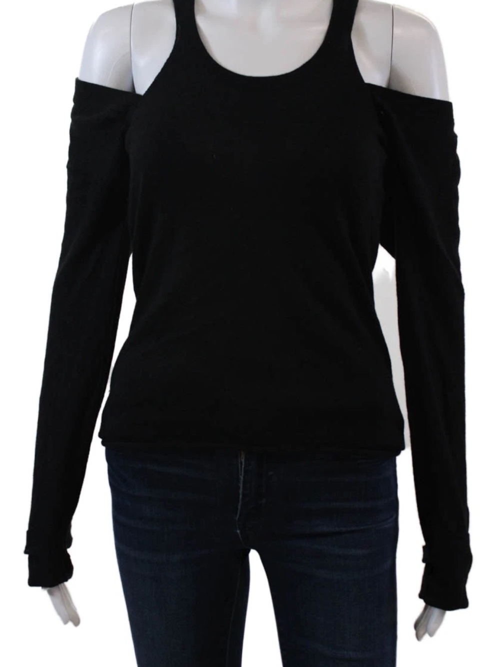Cold-Shoulder Black Women’s Sweater - Classic Chic